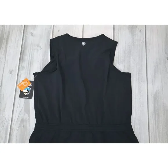NEW Kuhl Vantage Dress Sz L Black Sleeveless Hiking Athletic V-Neck UPF 50+ 4021 - Picture 8 of 9